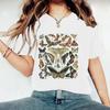 Damen Casual und Modisches T-Shirt mit Schmetterlingsmusterdruck, Rundhalsausschnitt und kurzen Ärmeln