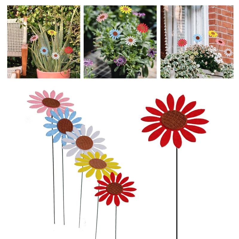 Sunflower Windmill Metal Pinwheel Garden Stake Wind Spinner Sculptures For Outdoor Garden Balcony Patio Lawn Decoration