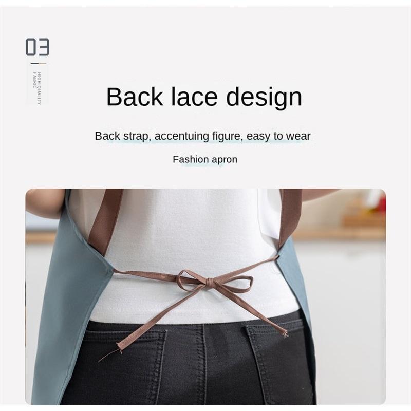 Waterproof Oilproof Kitchen Apron With Convenient Pocket, Chef Cooking Work Apron for Men Women, Barista Manicurist Waiter Uniform