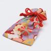 Hiranoya Co., Ltd. Hiranoya Amulet Drawstring Bag with Power Stone Holder, Salt and Gold Cherry Blossom Design, Cute Izumo Taisha Shrine Omotesando [B