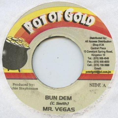 

7inch Record MR VEGAS - Bun Dem Pot Of Gold 2002 Jamaica Reggae, Ska & Dub