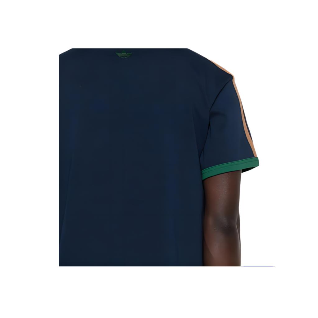 Adidas Originals X Brain Dead Collaboration SS25 Logo Three Stripes Short Sleeve T-Shirt Men Tops Navy-Blue JN2412