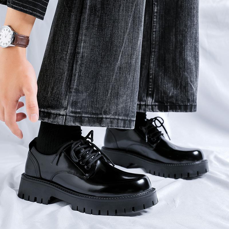 New British leather shoes casual shoes increase height commuting fashion trend versatile platform derby shoes 3136-R