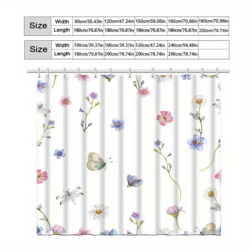 Floral Shower Curtain With Butterflies And Wildflowers Waterproof Bath Decor Elegant Bathroom Curtains Home Fashion Trend