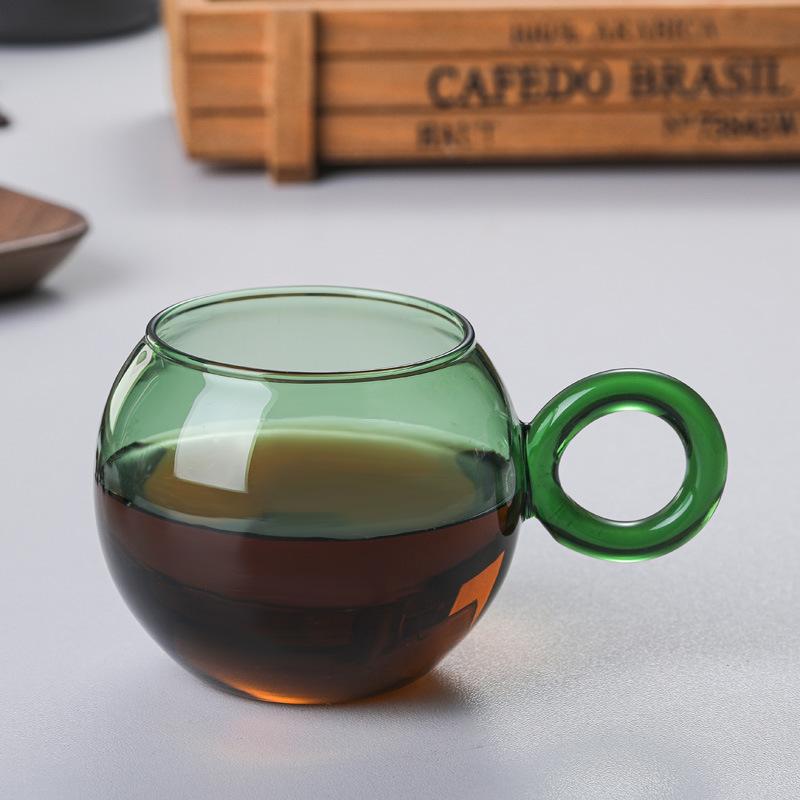 New Borosilicate Glass Colored Coffee Cup Can Be Heated In Microwave Oven