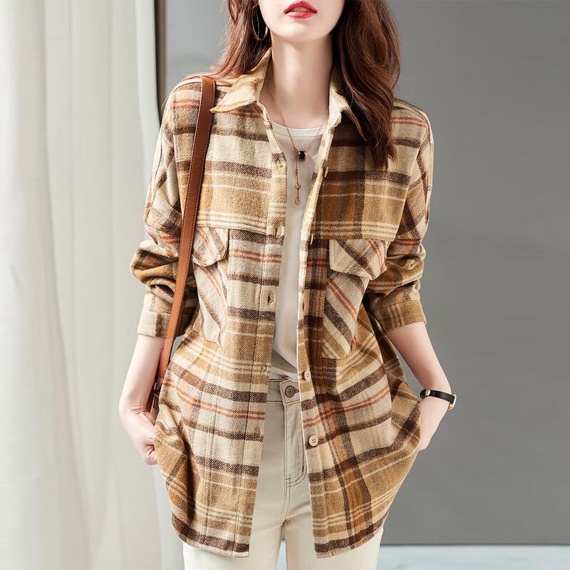 Demana Double Pocket Plaid Shirt Jacket S