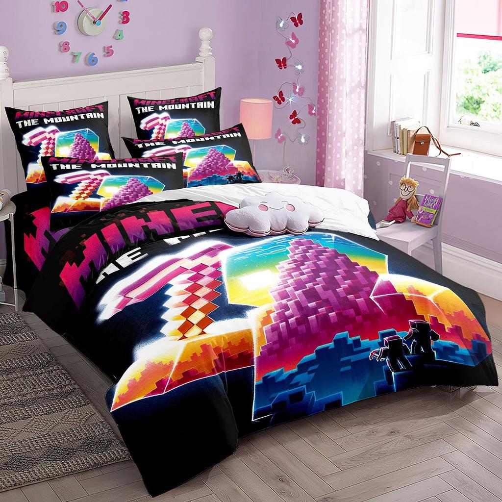 Anime Bedding Set My World Duvet Cover My World Monster Hunters Quilt cover Pillowcases Bedclothes Children's Kids Adult