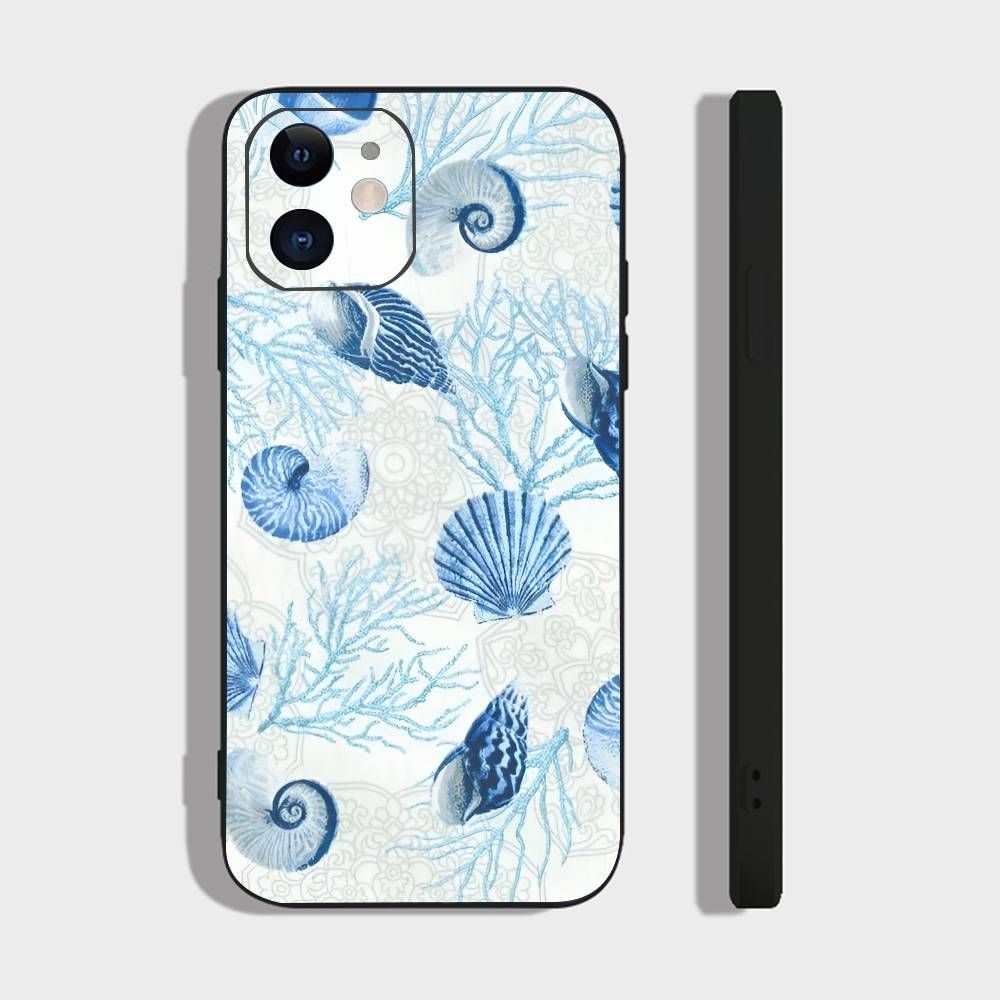 Blue Ocean For IPhone 13,17,11,12,16,14,15,Plus,Pro Max Soft Silicone Black Phone Case