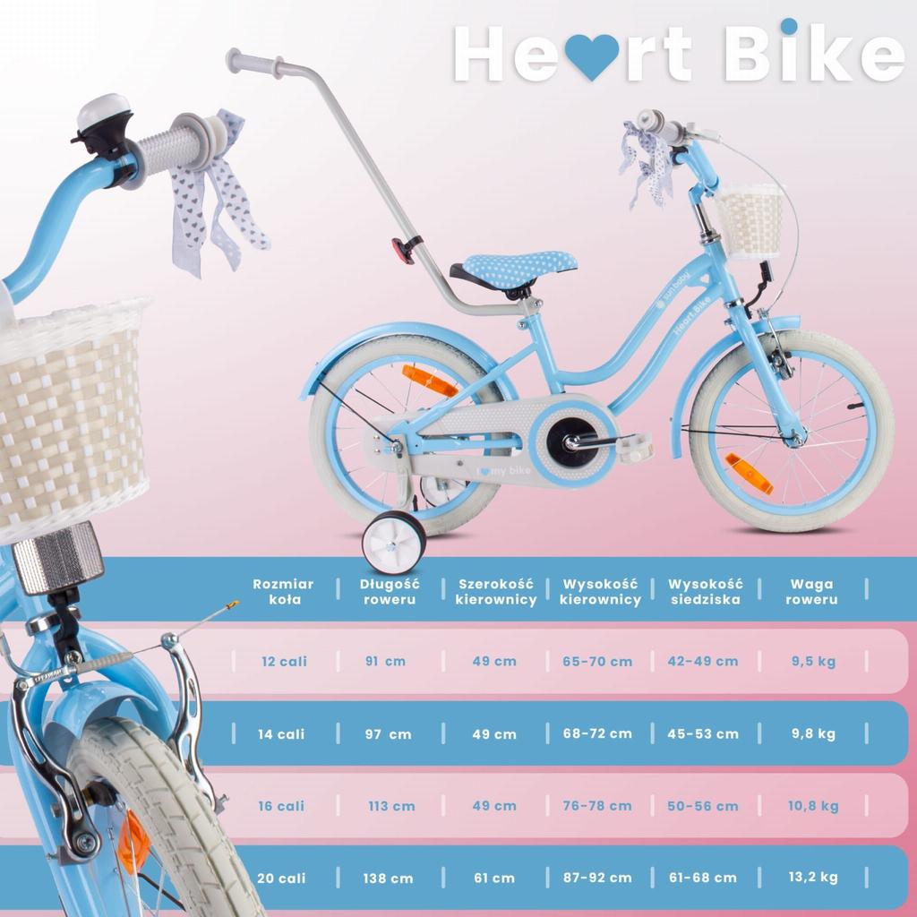 Sun Baby Silver Moon Blue 16-Inch Girls' Bike for Ages 4–6 with Training Wheels, Push Handle and Basket