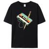 80s Cassette Tape Pencil Graphic Print, Retro Fashion, Comfortable 100% Cotton T-shirt for Men