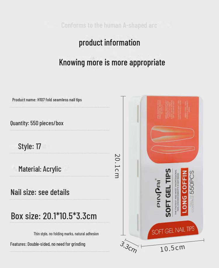 Frosted Fine Dog White Nail Art Tips - Ultra-thin Seamless False Nail Stickers