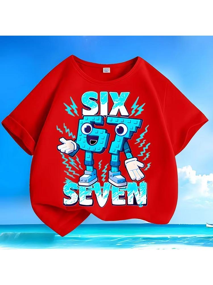 Kids SIX SEVEN 67 Pixel Game Graphic TShirt Soft Cotton Casual Wear for Boys Girlsdf0138