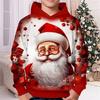 Felpe con Cappuccio Stampa 3D Babbo Natale Natale Pullover Grafica Padre Natale Moda Bambino Felpe Carine Abbigliamento Felpa Invernale