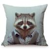 Nordic Animal Portrait Art Sofa Decorative Pillow Case Funky Cow Bear Rabbit Elephant Wear Clothes Style Cushion Cover Cojines