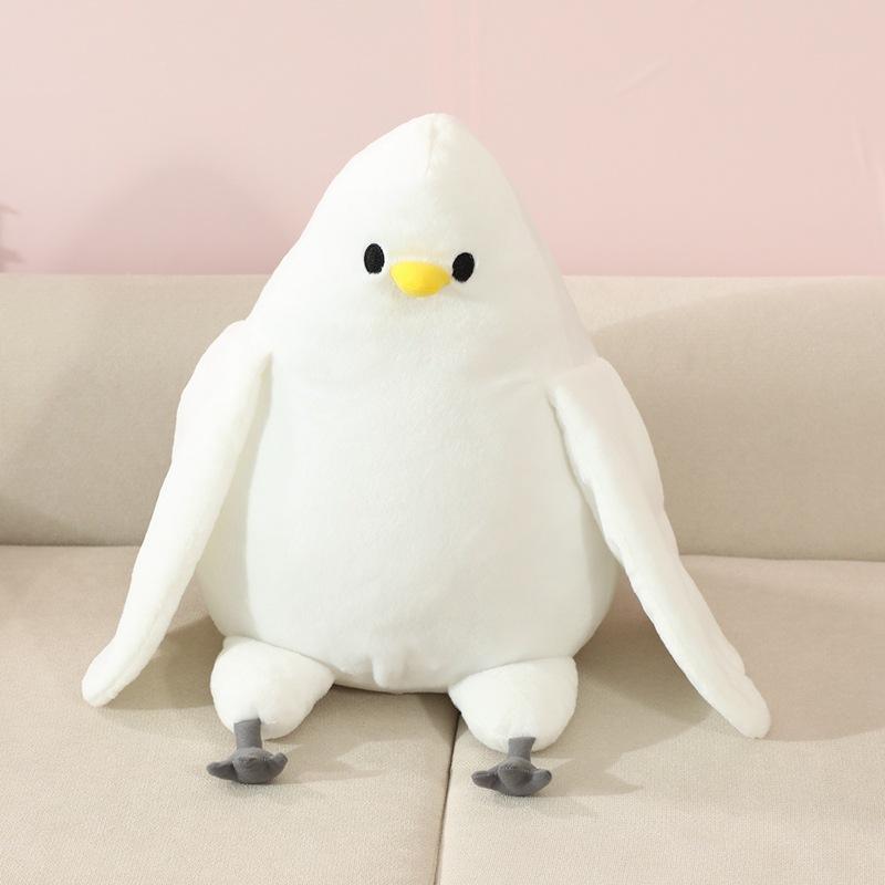 

Милая мягкая белая кукла-голубь, плюшевая игрушка-голубь, детская успокаивающая кукла, подарок на день рождения 23cm（0.3kg）