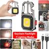 Multifunction Keychain Lighting 7 Modes Flashlight COB Light Portable Rechargeable Emergency Camping Outdoor Hiking Work Lights