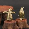 1PC Small Penguin Desktop Home Decoration Ornaments Cute Childlike Ornaments Copper Carving Crafts