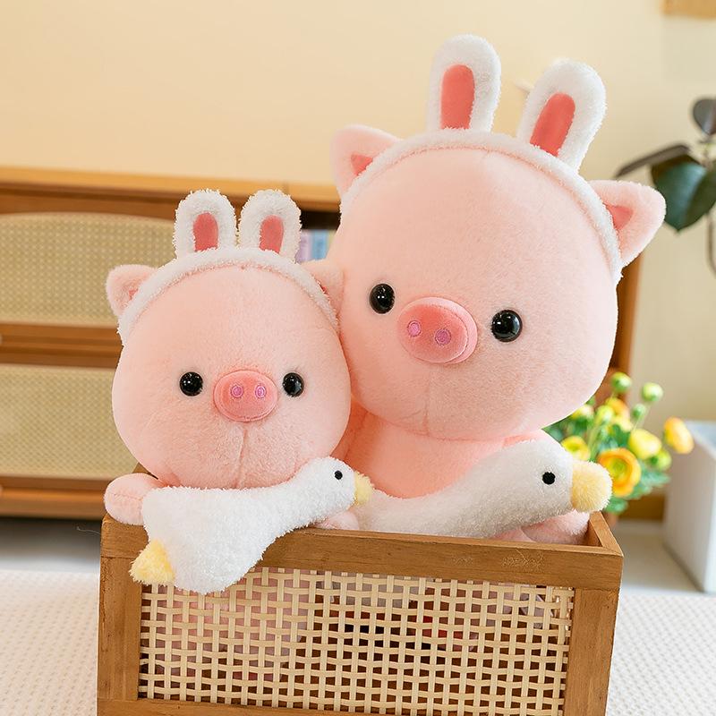 Cartoon Hugging Goose Pig Doll Doll Plush Toy Creative Pig Rag Doll Children Sleeping Pillow Birthday Gift