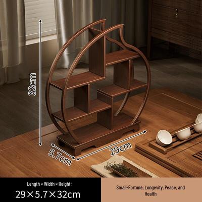 Solid Wood Desktop Tea Table Display Shelf