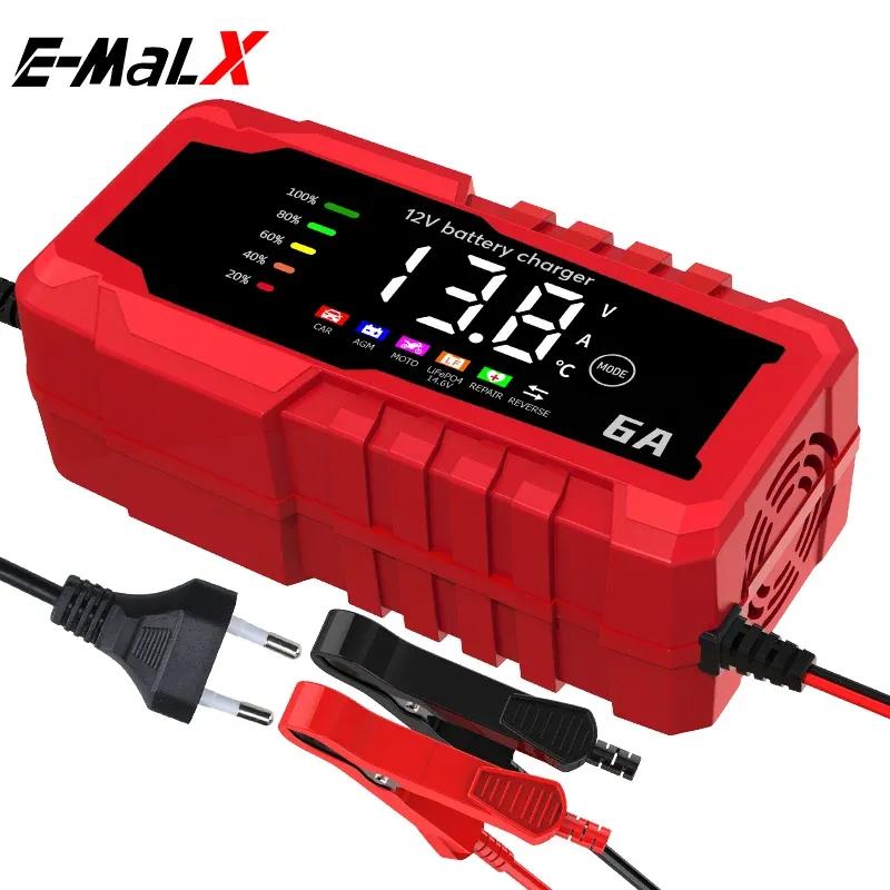Color Screen Car Battery Charger 6A 12V Car and Motorcycle Battery Charging Device Lead-acid Battery Smart Repair