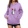 Women's Winter Christmas Printed Pullover Hooded Sweatshirt Fleece Long Sleeve Sweatshirt
