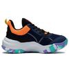 Li Ning Youth  Kids Durable Non-Slip Rebound Low-Top Basketball Shoes Kids Basketball Shoes Blue Orange YKBS092-1