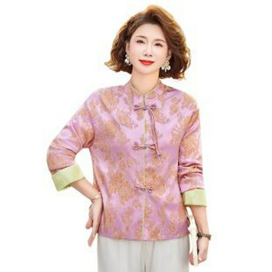 2026 Spring Collection: Elegant Chinese Style Jacket for Mid-to-Older Women XL