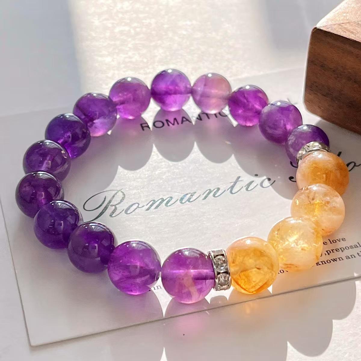 10Mm High Quality Natural Amethyst Honey Milk Cover Design Bracelet Bracelet