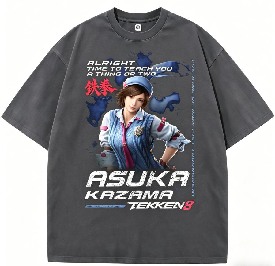 

Любитель аниме Tekken Стиранная футболка Одежда на весь год Высокое качество Индивидуальность Одежда Большие размеры Унисекс Новая модель Футболка для пары L