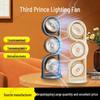 Three-Head Desk Fan with Night Light: Multi-Functional Desktop Fan with Strong Air Circulation