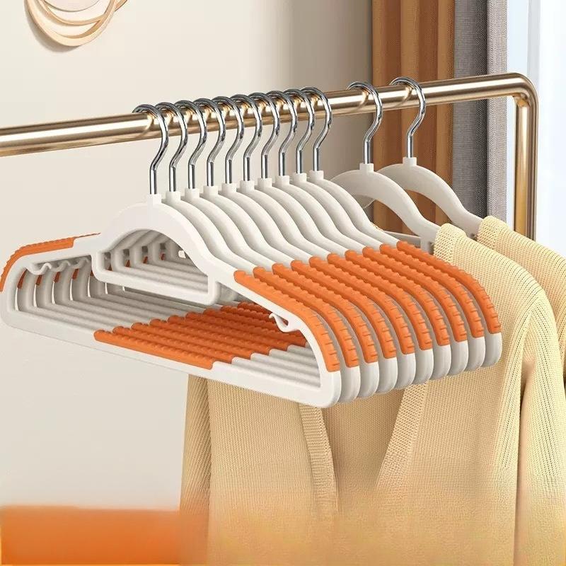 10Pcs Set of Non-slip Hangers Sturdy and Durable Rotating Hook Hangers Laundry Bathroom & Bedroom Clothes Hangers Organization