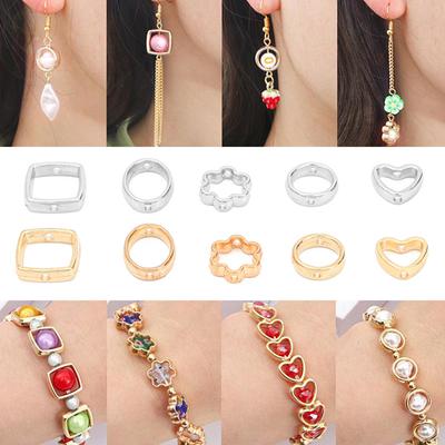 50Pcs Two Hole Ccb Beads Frame Spacer Beads Diy Necklace Bracelet Connectors