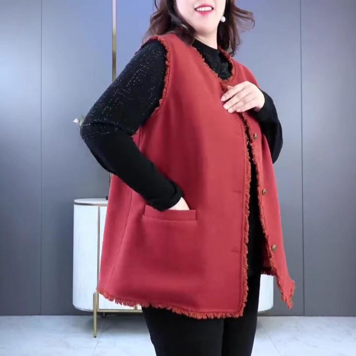 Autumn & Winter Casual Woolen Vest for Middle-Aged Women