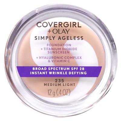 Olay Simply Ageless, Foundation, SPF 28, 235 Medium Light, 12 G (0.4 Oz)
