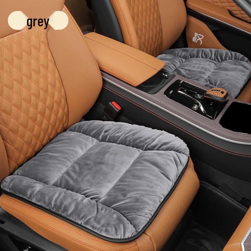 Winter Plush Car Seat Cushion Set: Thickened Warm Three-Piece Short Plush for Rear Row