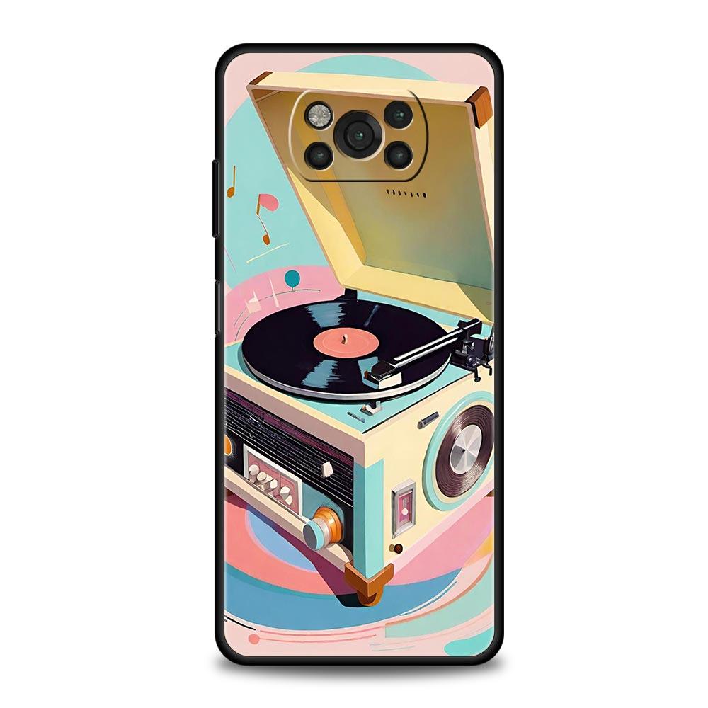 Retro Recording Device Phone Case for Xiaomi Poco F7 F6 F5 F4 F3 X6 X5 X4 X3 NFC F7 Ultra M4 C51 C55 GT 5G Soft TPU Cover Fundas