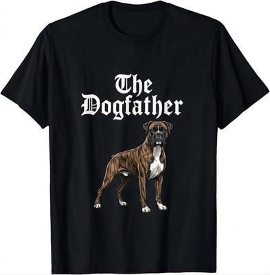 The Dogfather Boxer Dog Dad Pet Owner Funny Lover T-Shirt