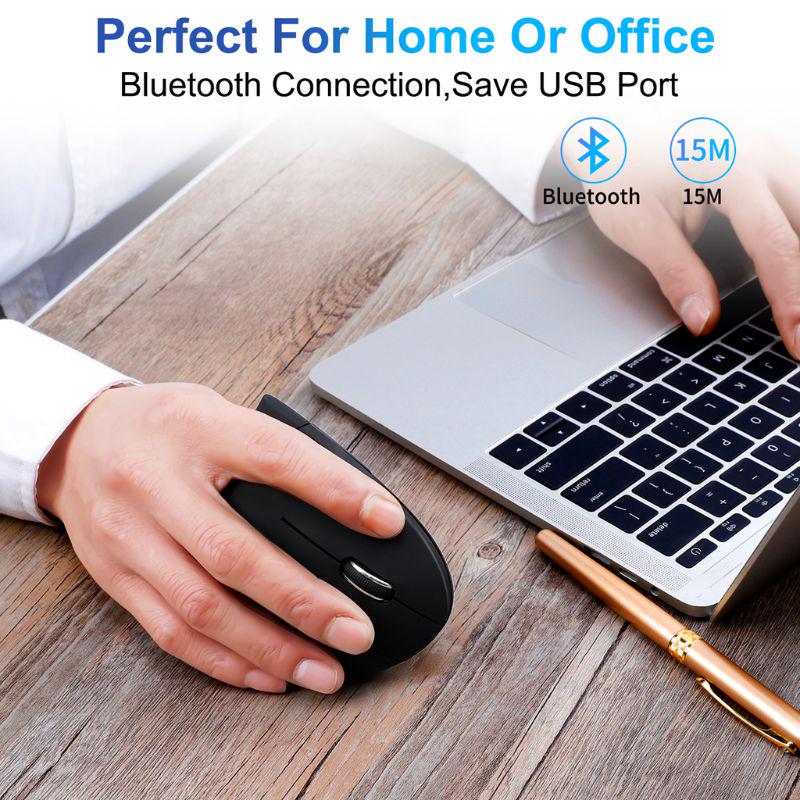 Vertical Mouse 6 Buttons for PC Laptop,Black 3 Adjustable DPI 800/1200/1600 Wireless Bluetooth Vertical Ergonomic Optical Mouse Vertical Mouse 6 Buttons for PC Laptop,Black 3 Adjustable DPI 800/1200/1600 Wireless Bluetooth Vertical Ergonomic Optical Mouse