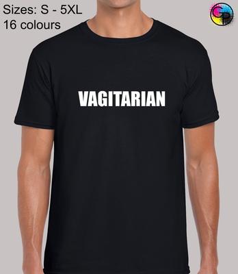 Vagitarian Lustig Unhöflicher Humor Neuheit Normale Passform T-Shirt Top T-Shirt Tee für Männer