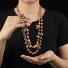 Pearl and Shell Beaded Long Necklace Vintage Three Layers Necklace Antique Necklace  Women Girls