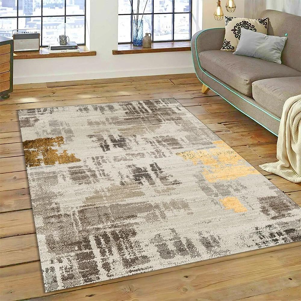 2025 New Style Bohemian Abstract Modern Art Geometry Carpet Rug for Living Room Bedroom Home Sofa Decoration,Non-slip Floor Mat