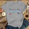 Women Fashion Short Sleeve Tee Shirt Blessed To Be Called Grandma Print T Shirt Casual Loose Summer Cool T-Shirt Top
