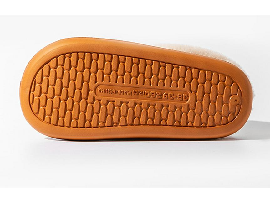 Women's Non-Slip Waterproof Thick-Soled Cotton Slippers – Cozy Furry Design for Autumn/Winter Maternity & Men's Wear