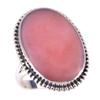 Natural Pink Opal Gemstone Handmade 925 Solid Sterling Silver Ring Size 9 q4C44