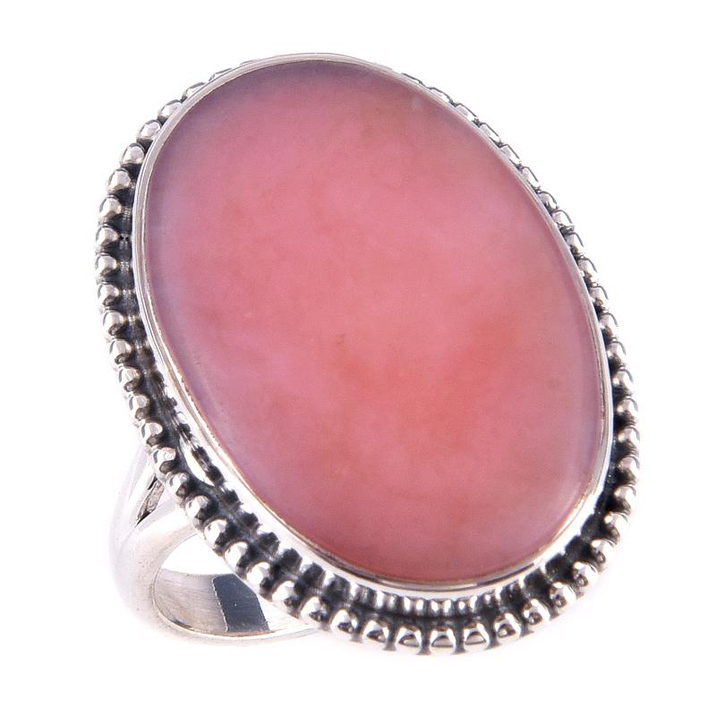 Natural Pink Opal Gemstone Handmade 925 Solid Sterling Silver Ring Size 9 q4C44
