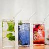 2/4/8Pcs Glass Straw Set Reusable Drinking Straw Borosilicate Glass Tube Sippy with Brush for Drinks Cocktail Cup Accessories