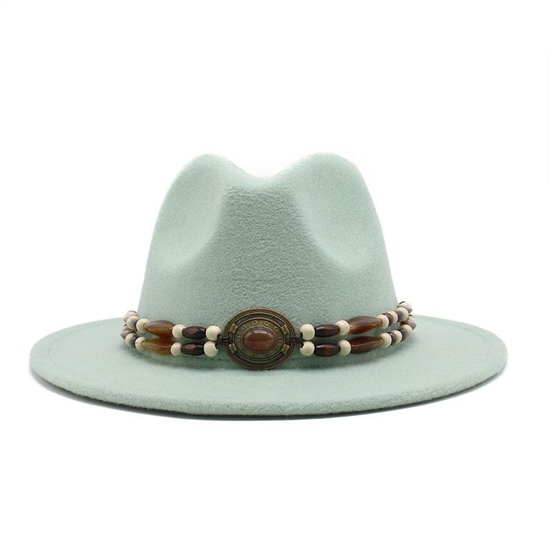 Big Eaves Wool Jazz Top Hat Women'S Casual Big Edge Felt Hat Men'S Jazz Hat 9.5Cm