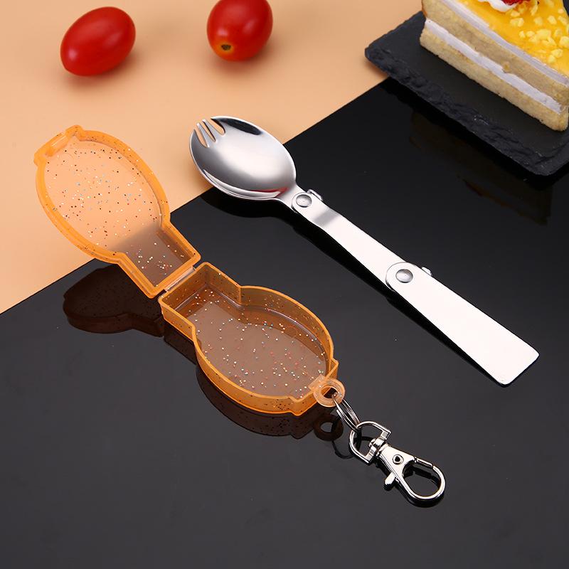 Kreative faltbare Löffelgabel Thermoskanne und Topf aus 304 Edelstahl für Picknicks im Freien.