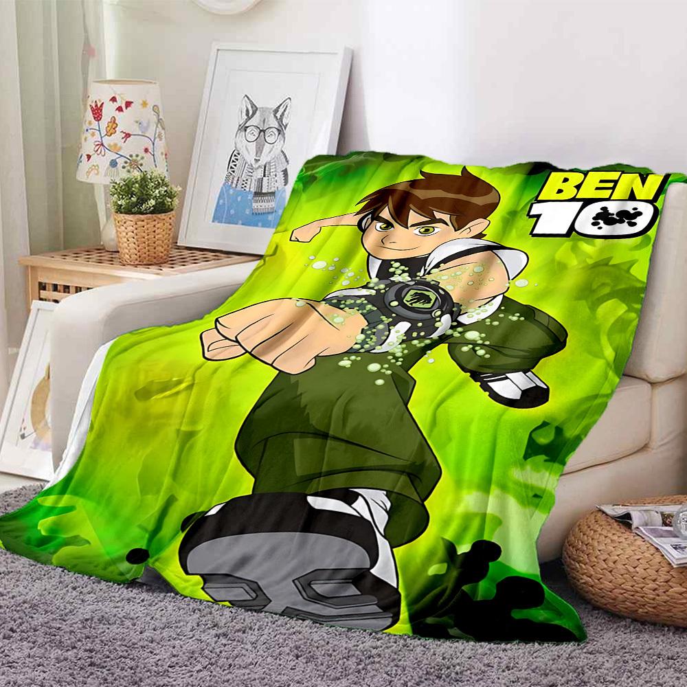 1pc Ben 10 Blanket Lightweight Flannel Throw For Sofa, Bed, Travel, Camping, Livingroom, Office, Couch, Chair, And Bed
