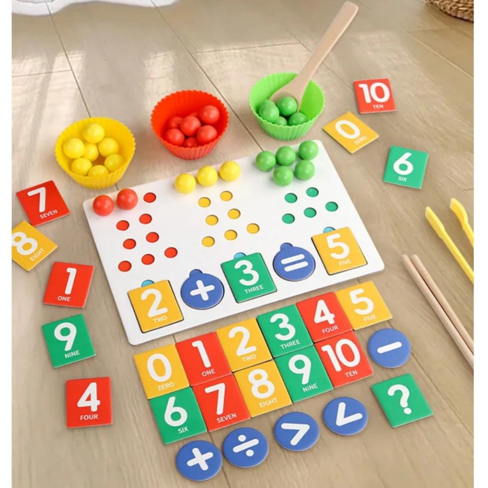 Montessori Digital Decomposition Clip Toy Mathematics Props Baby Digital Cognitive Pairing Puzzle IChildren's Fine Action Toys